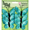 Petaloo - Flora Doodles Collection - Velvet Butterflies - Medium - Aqua Blue