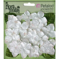 Petaloo - Flora Doodles Collection - Velvet Hydrangeas - White
