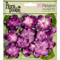 Petaloo - Flora Doodles Collection - Velvet Hydrangeas - Plum