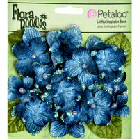 Petaloo - Flora Doodles Collection - Velvet Hydrangeas - Deep Blue