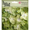 Petaloo - Flora Doodles Collection - Velvet Hydrangeas - Lime Green