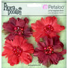 Petaloo - Flora Doodles Collection - Beaded Peonies - Small - Red and Burgundy
