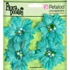 Petaloo - Flora Doodles Collection - Beaded Peonies - Small - Aqua Blue