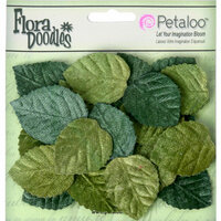 Petaloo - Flora Doodles Collection - Velvet Holiday Floral - Velvet Leaves