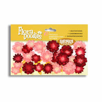 Petaloo - Flora Doodles Collection - Handmade Paper Flowers - Mini Delphinium - Pink and Red - Valentines, CLEARANCE