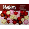 Petaloo - Mulberry Street Collection - Handmade Paper Flowers - Mini Delphiniums - Red Pink Cream and Chocolate, CLEARANCE