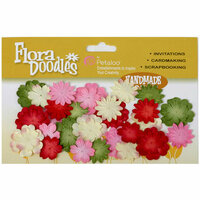 Petaloo - Flora Doodles Collection - Handmade Paper Flowers - Mini Delphiniums - Jolly Christmas, CLEARANCE