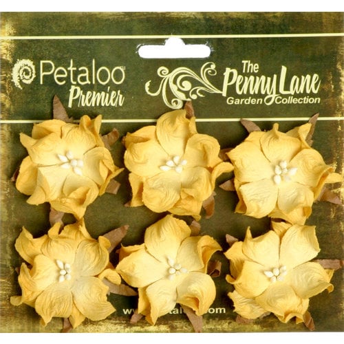 Petaloo - Penny Lane Collection - Floral Embellishments - Wild Roses - Mulberry Street - Yellow