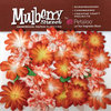 Petaloo - Mulberry Street Collection - Handmade Paper Flowers - Small Daisies with Tyedye - Orange, CLEARANCE