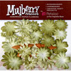 Petaloo - Mulberry Street Collection - Handmade Paper Flowers - Small Daisies with Tyedye - Green, CLEARANCE