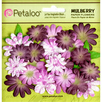 Petaloo - Flora Doodles Collection - Mulberry Flowers - Mini Daisies with Tyedye - Plum