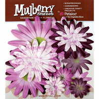 Petaloo - Mulberry Street Collection - Handmade Paper Flowers - Large Daisies with Tyedye - Lavender, CLEARANCE