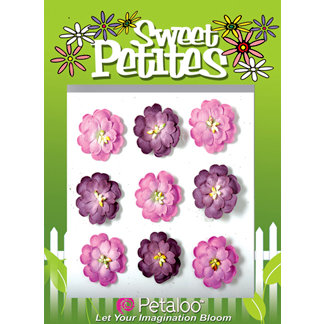 Petaloo - Sweet Petites Collection - Handmade Paper Flowers - Doubled Mulberry Delphiniums - Lavender Mix, CLEARANCE