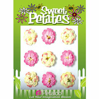 Petaloo - Sweet Petites Collection - Handmade Paper Flowers - Doubled Mulberry Delphiniums - Blush Mix, CLEARANCE