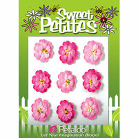 Petaloo - Sweet Petites Collection - Handmade Paper Flowers - Doubled Mulberry Delphiniums - Pink Mix, CLEARANCE