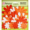 Petaloo - Flora Doodles Collection - Embossed Mulberry Flowers - Daisies - Orange