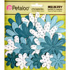 Petaloo - Flora Doodles Collection - Embossed Mulberry Flowers - Daisies - Teal