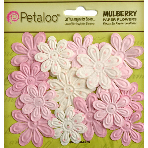 Petaloo - Flora Doodles Collection - Embossed Mulberry Flowers - Daisies - Mini - Sugar and Spice