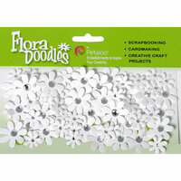 Petaloo - Flora Doodles Collection - Handmade Paper Flowers - Jeweled Florettes - All White