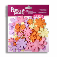 Petaloo - Flora Doodles Collection - Flowers - Fancy Foam Flowers - Yellow, Orange, Fuschia and Lavender, CLEARANCE