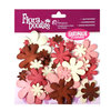 Petaloo - Flora Doodles Collection - Flowers - Fancy Foam Flowers - Cream, Brown, Pink and Red
