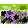 Petaloo - Flora Doodles Collection - Handmade Paper Flowers - Tye-Dyed Gypsies - Lavender Purple Green and Black, CLEARANCE