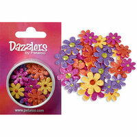 Petaloo - Dazzlers Collection - Small Glittered Florettes - Yellow Orange Fuschia and Lavender, CLEARANCE