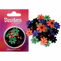 Petaloo - Dazzlers Collection - Small Glittered Florettes - Orange Purple Black and Green, CLEARANCE