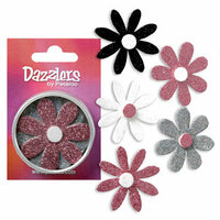 Petaloo - Dazzlers Collection - Large Glittered Florettes - Pink Grey White and Black, CLEARANCE