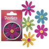 Petaloo - Dazzlers Collection - Large Glittered Florettes - Fuschia Blue Green and Yellow, CLEARANCE
