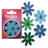 Petaloo - Dazzlers Collection - Large Glittered Florettes - Dark Blue Light Blue Green Chartreuse, CLEARANCE