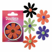 Petaloo - Dazzlers Collection - Large Glittered Florettes - Orange Purple Black and Green, CLEARANCE
