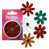 Petaloo - Dazzlers Collection - Large Glittered Florettes - Traditional Christmas - Red Green Gold and White, CLEARANCE