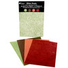 Petaloo - Glitter Paper Sheets - Green Brown Orange and Burgundy