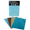 Petaloo - Glitter Paper Sheets - Aqua Teal Tan and Brown, CLEARANCE