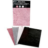 Petaloo - Glitter Paper Sheets - Pink Grey White and Black