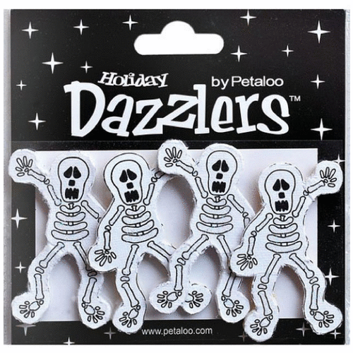 Petaloo - Dazzlers Collection - Halloween - Glittered Shapes - Skeletons
