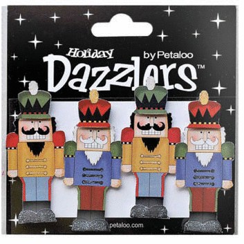 Petaloo - Dazzlers Collection - Christmas - Glittered Shapes - Nutcrackers
