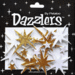 Petaloo - Dazzlers Collection - Christmas - Glittered Sticker Shapes - Northern Stars - Gold and White