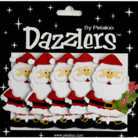 Petaloo - Dazzlers Collection - Christmas - Glittered Shapes - Standing Santas