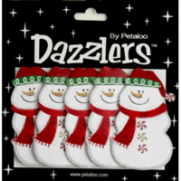 Petaloo - Dazzlers Collection - Glittered Shapes - Snowmen