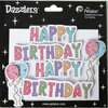 Petaloo - Dazzlers Collection - Glittered Sticker Shapes - Birthday - Happy Birthday