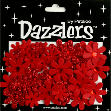 Petaloo - Dazzlers Collection - Jeweled Florettes - Reds