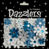 Petaloo - Dazzlers Collection - Jeweled Florettes - Blue Silver and White