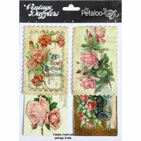 Petaloo - Vintage Dazzlers - 3 Dimensional Stickers with Glitter Accents - Birthday Wishes