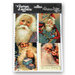 Petaloo - Vintage Dazzlers Collection - Christmas - Glittered Sticker Shapes - Santa's - Red