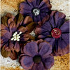 Petaloo - Darjeeling Collection - Floral Embellishments - Eggplant