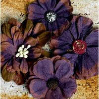 Petaloo - Darjeeling Collection - Floral Embellishments - Eggplant