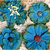 Petaloo - Darjeeling Collection - Floral Embellishments - Deep Blue