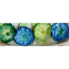 Petaloo - Devon Collection - Glittered Floral Embellishments - Delila - Blue Dark Green and Chartreuse